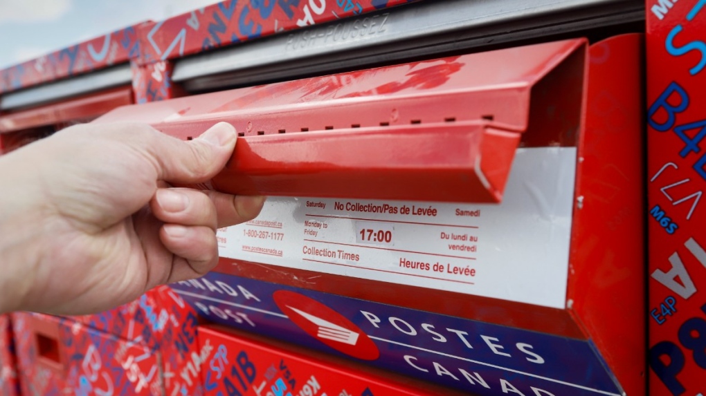 Mail boxes are seen at Canada Post's main plant in Calgary, Alta., May 9, 2020. THE CANADIAN PRESS/Jeff McIntosh