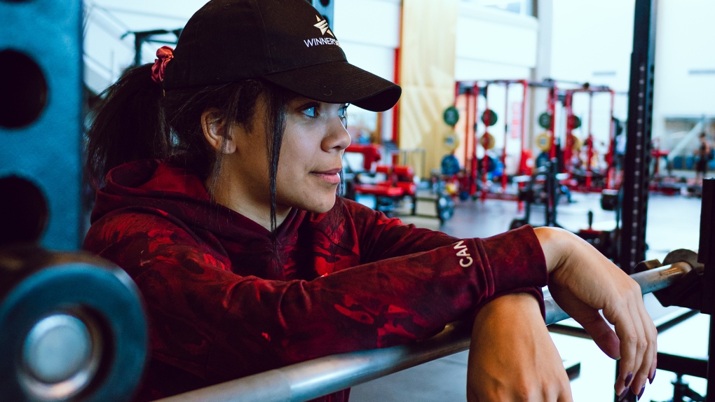 RBC Olympian, Eden Wilson (Bobsled) trains at the Canadian Sports Institute Calgary. Photo credit: Devon Hawkins.