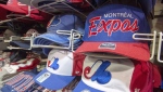 Montreal Expos baseball caps are seen at the Jannat Souvenir shop Thursday, December 13, 2018 in Montreal. THE CANADIAN PRESS/Ryan Remiorz