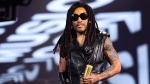 Lenny Kravitz accepts the Music Icon Award onstage during the 2024 People's Choice Awards on Sunday. (Rich Polk/NBC via Getty Images)