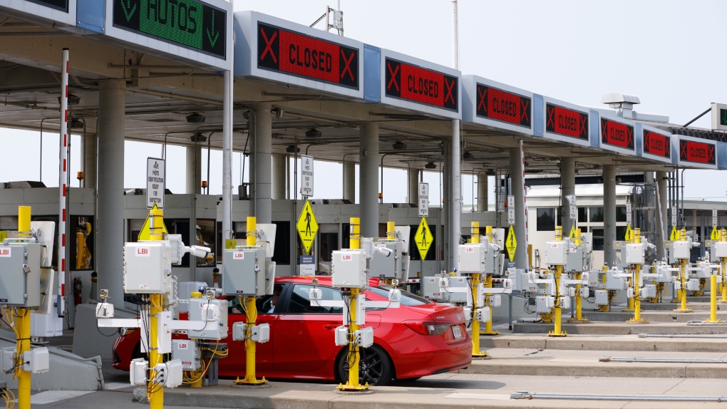 Motorists pass through the Peace Bridge Port of Entry in Buffalo, N.Y. on Tuesday, May 23, 2023.THE CANADIAN PRESS/Cole Burston